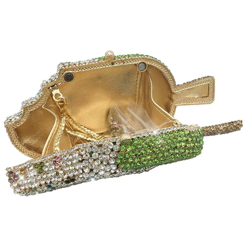 Sparkling Bling Swarovski Crystal Rhinestone Ice Cream Bag Popsicle Clut… - Picture 3 of 17